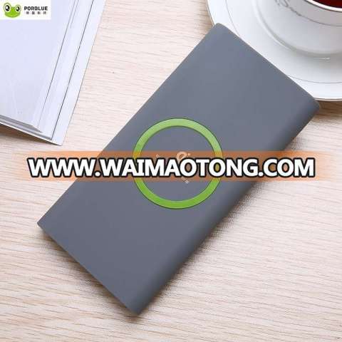 10000mah portable Li-polymer battery LED QI wireless charger mobile charger power bank for cell phone