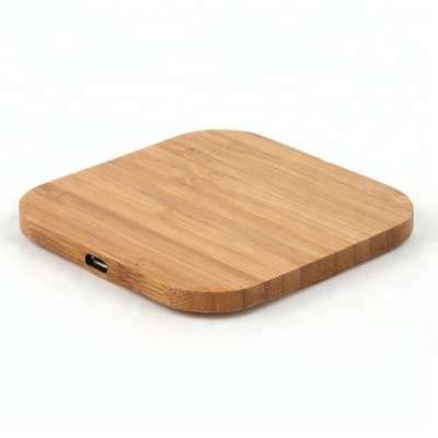 Factory wholesale oem logo cell phone qi wood wireless charger