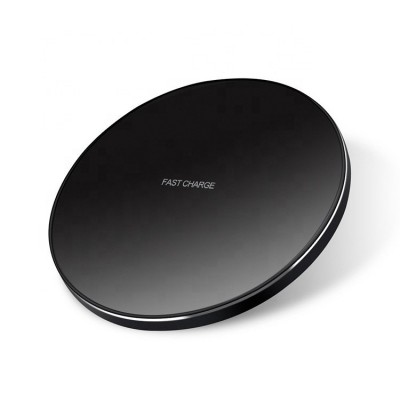 ultra thin round 15W qi fast charge wireless charger pad for phone for iphone and samsung